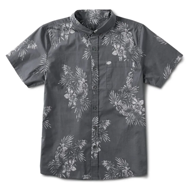 Crest Short Sleeve Button-Down | Grey Vintage Floral sold by Vuori