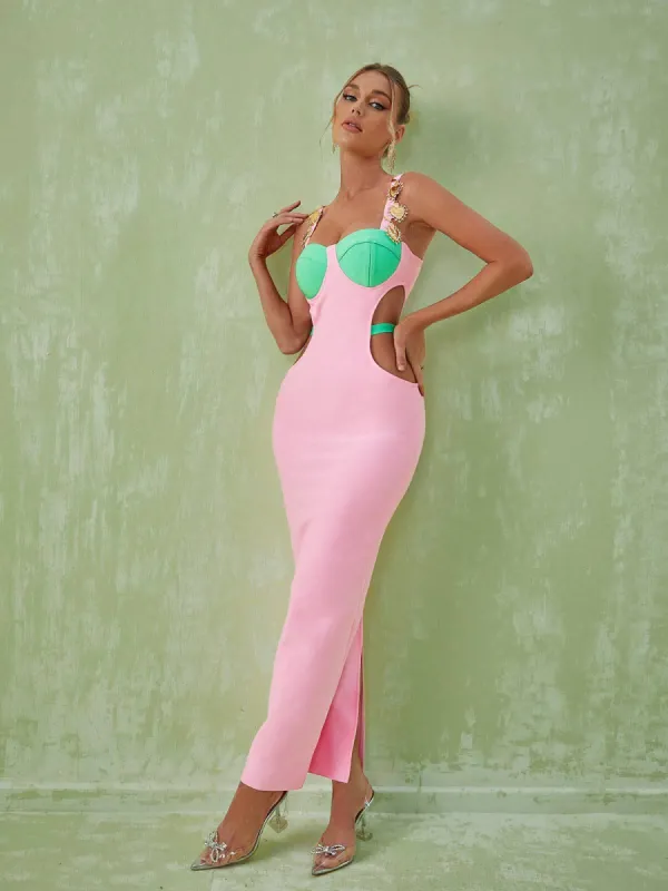 Margaux Embellished Cutout Maxi Dress In Pink sold by Mew Mews