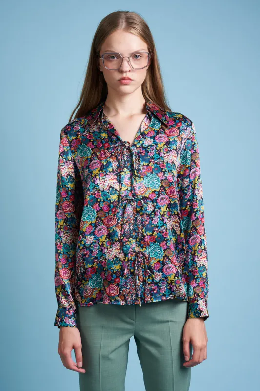 Blouse en satin de soie à l'imprimé floral all over sold by Paul & Joe