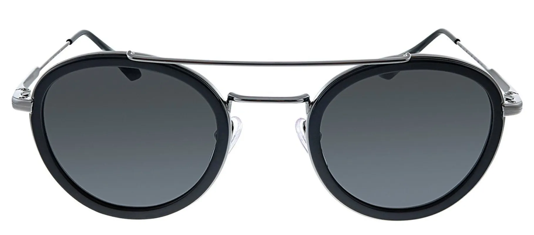 Prada PR 56XS M4Y5S0 Oval Metal Black Sunglasses with Grey Lens sold by Gaffos