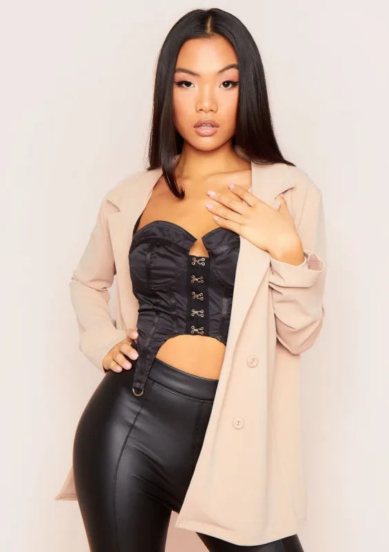 Lucy Beige Casual Slim Fit Blazer sold by Missy Empire