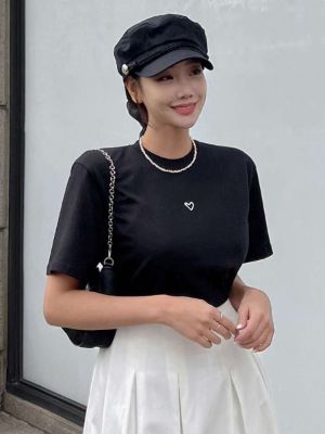 dazy heart embroidery tee sold by SHEIN