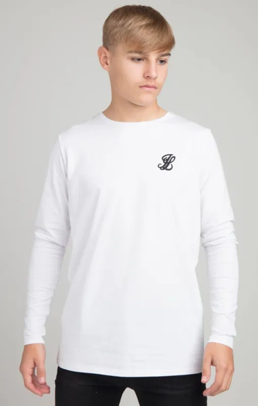 Boys Illusive White Essentials Long Sleeve T-Shirt sold by Siksilk