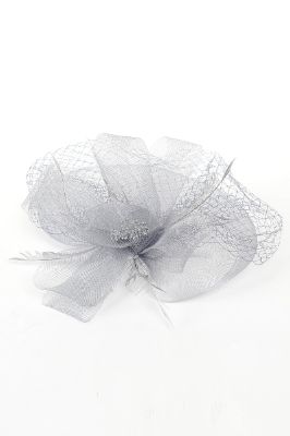 Grey Feather Hat Headpiece sold by Zapaka
