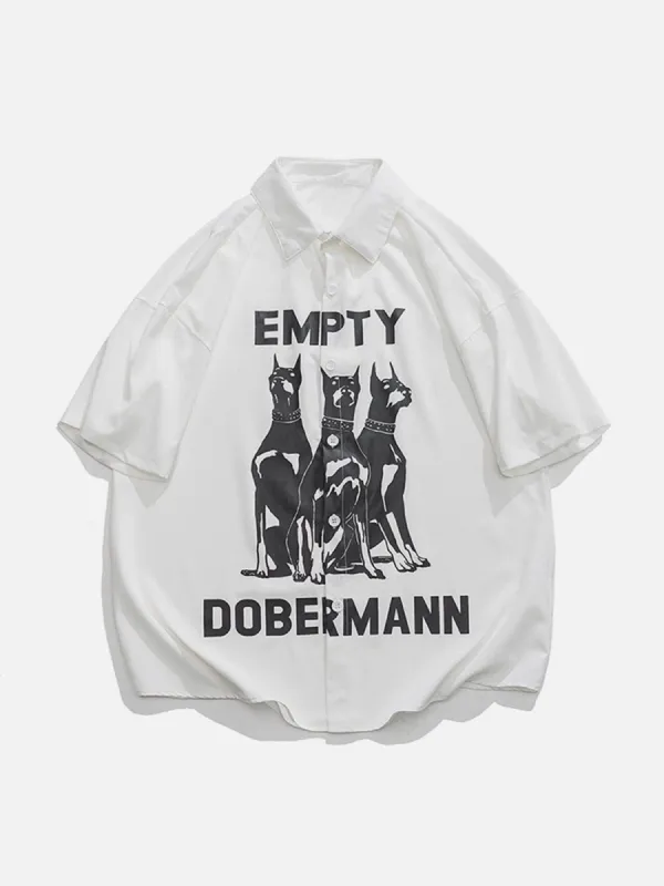 Aelfric Eden Doberman Print Short Sleeve Shirt sold by Aelfric Eden