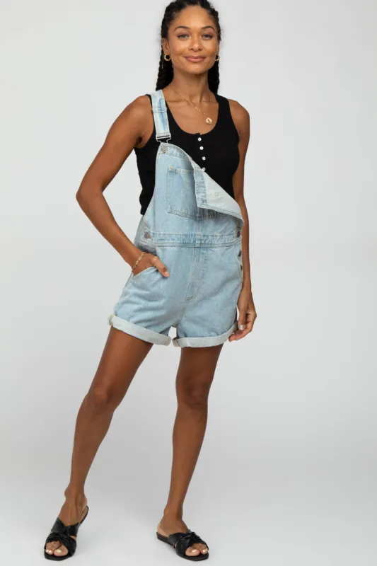 Light Blue Denim Short Overalls sold by Pinkblush