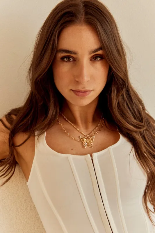 Gold Butterfly Layered Pendant Necklace sold by Ally Fashion