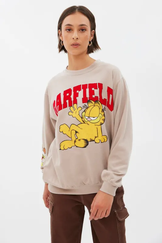 Garfield Graphic Oversized Crew Neck Sweatshirt sold by Bluenotes