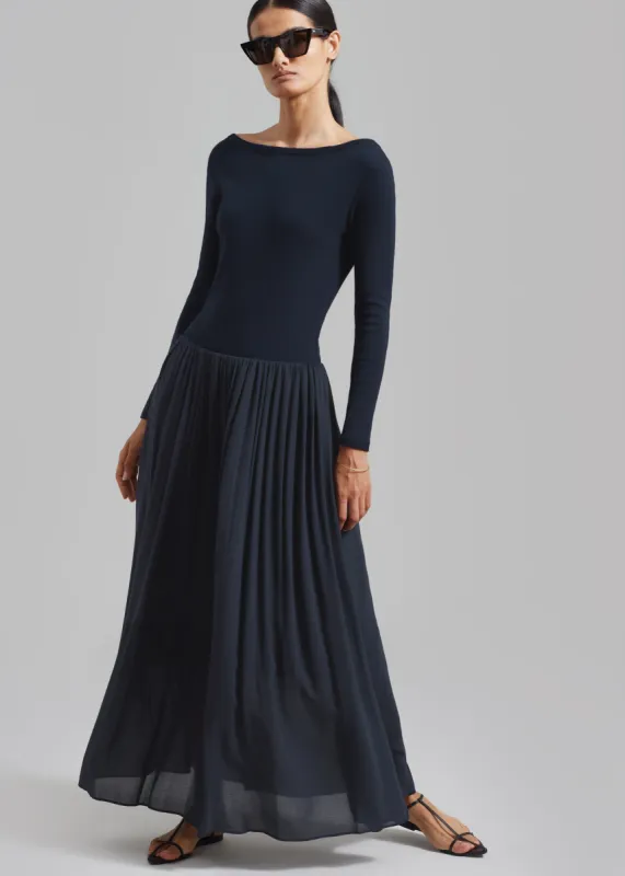 スカート Gajess Odette Skirt 2024AW Odette Gathered Skirt Maxi Dress - Navy | Parallel