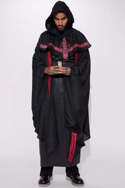 Priest Of Darkness 4 Piece Costume Set - Black/Red sold by Fashion Nova
