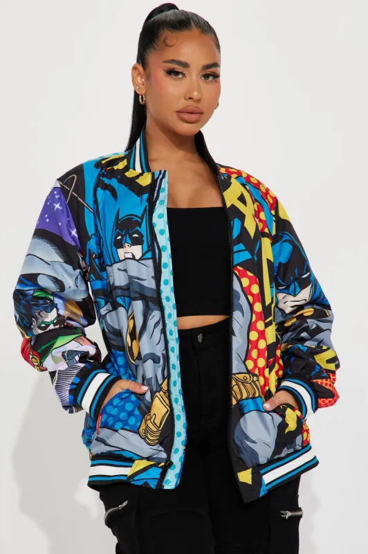 World Of Batman Bomber Jacket - Multi Color sold by Fashion Nova