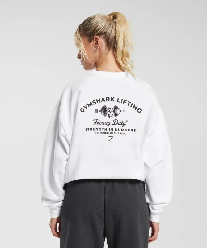 Gymshark Heavy Duty Oversized Sweatshirt - White sold by Gymshark