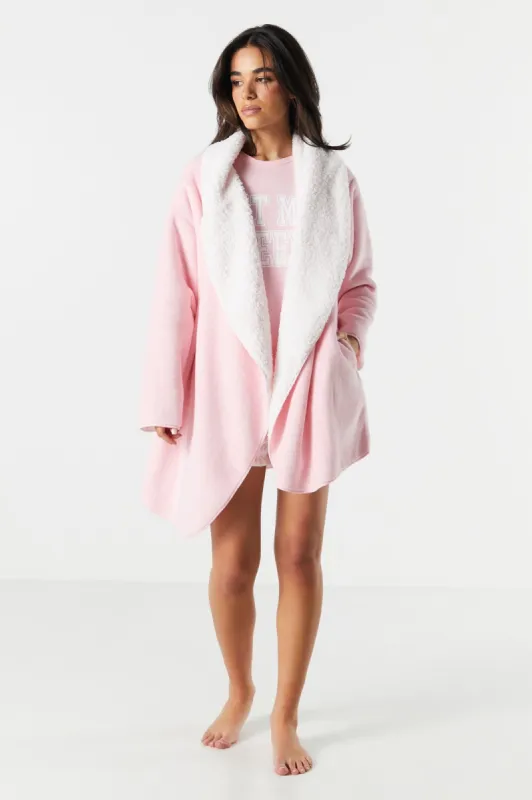 Sherpa Collared Lounge Cardigan sold by Urban Planet
