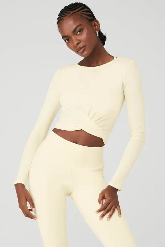 Cover Long Sleeve Top - French Vanilla sold by Alo Yoga