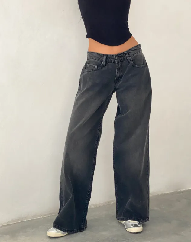 【KOOLOSET】Roll-Up Grey Wide Denim KOOLOSET】Roll-Up Grey Wide Denim (デニム・ジーパン