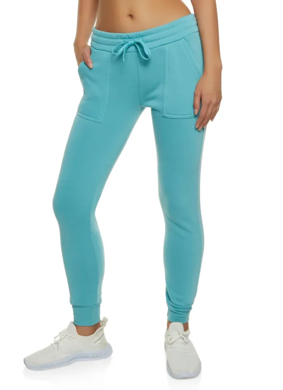 Solid Fleece Drawstring Joggers sold by Rainbow