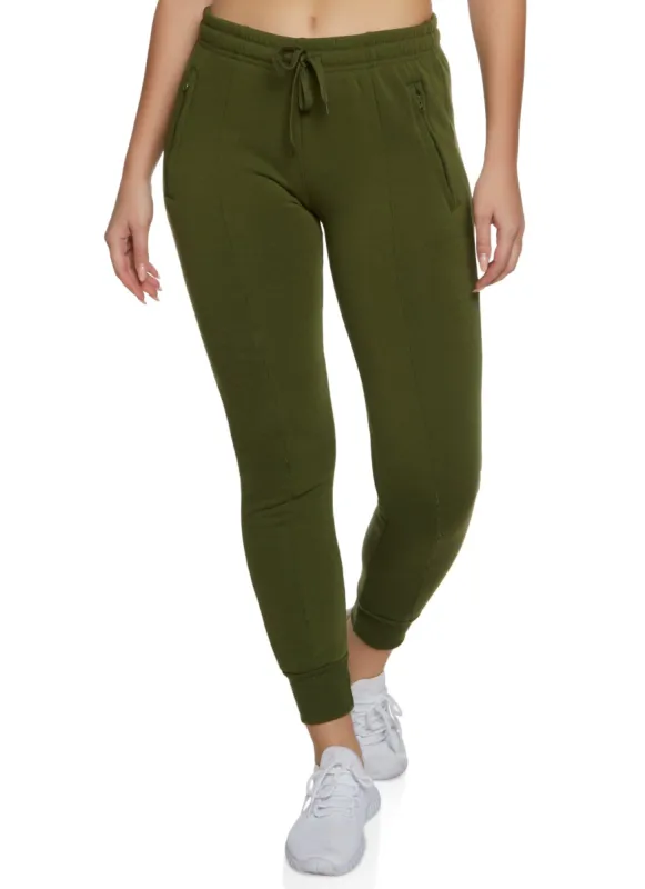 Fleece Zip Pocket Pintuck Joggers sold by Rainbow
