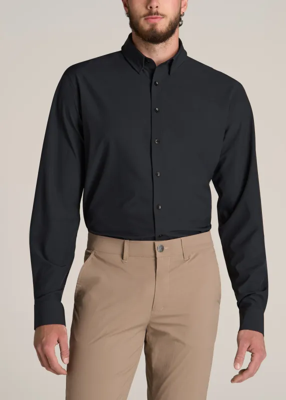Traveler Stretch Dress Shirt for Tall Men in Black sold by American Tall
