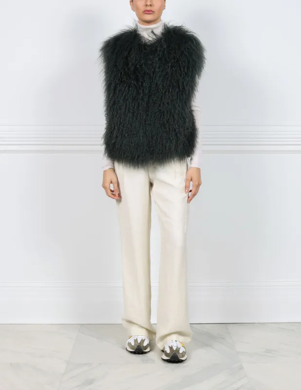 Curly Shearling Vest in Multiple Colorways sold by Pologeorgis
