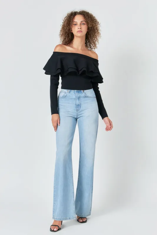 Off-The-Shoulder Knit Top sold by Endless Rose