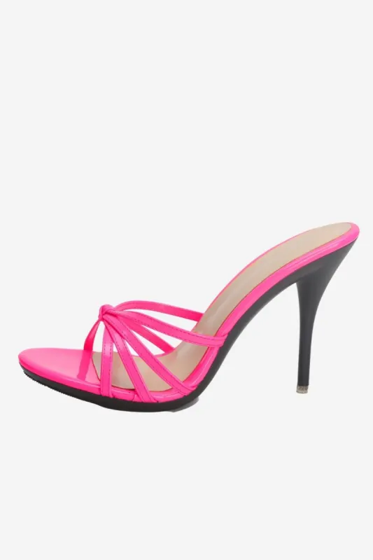 Hot Pink Pointed Toe Stiletto Sandals sold by Zapaka