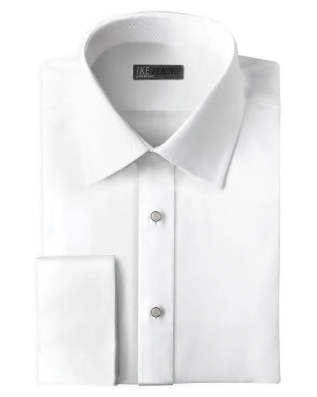 White Twill Tuxedo Shirt sold by Ike Behar