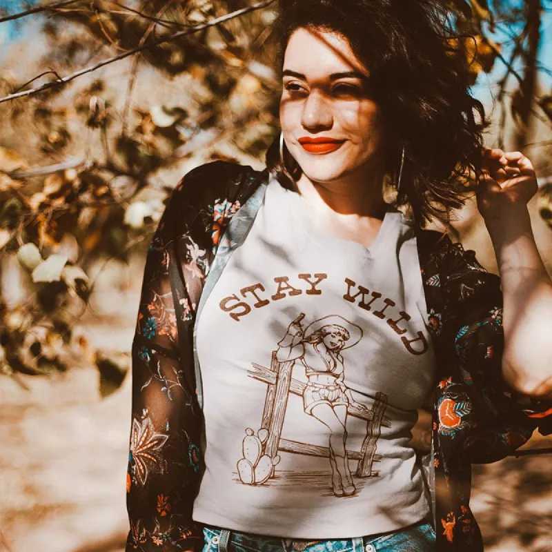 Stay Wild Lightweight Cowgirl Tee sold by Alley and Rae