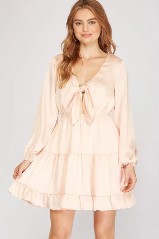 Tie front Mini Dress sold by Valencia Boutique