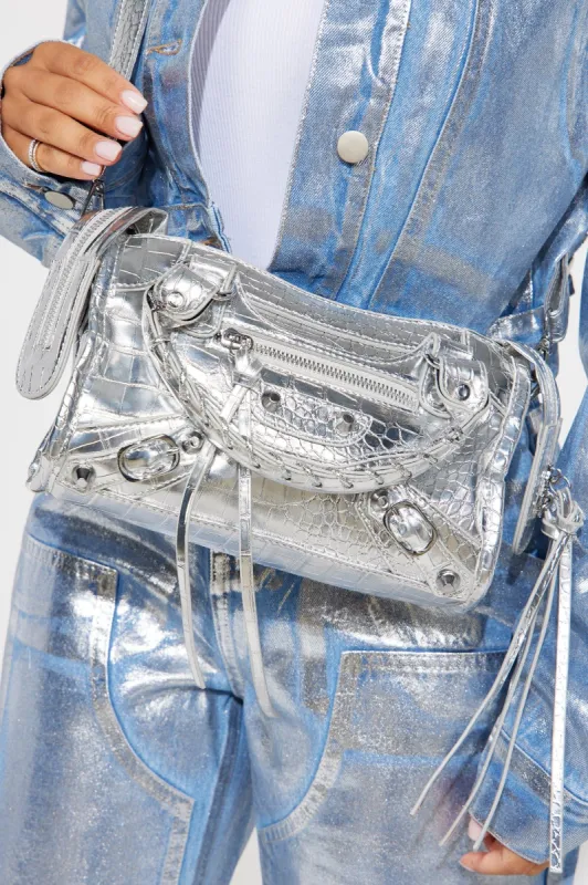 Extravagant Motion Satchel Handbag - Silver sold by Fashion Nova