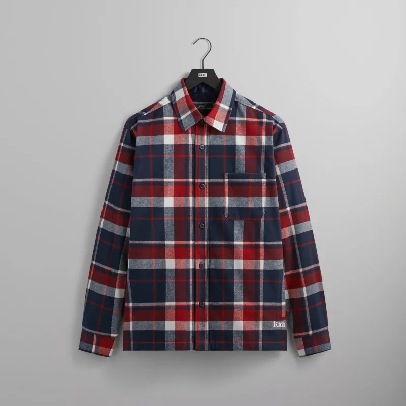 ジャケット・アウター Kith Check Plaid Ginza Kith Brushed Flannel Ginza Shirt - Nocturnal PH | Parallel