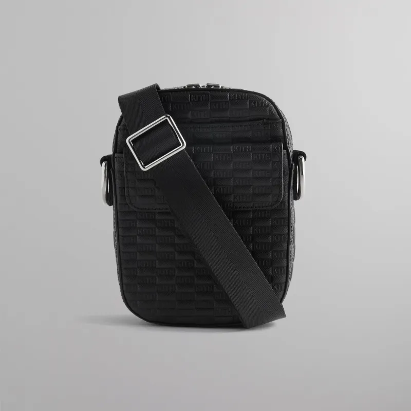 バッグ KITH utility crossbody bag Kith Utility Crossbody in Saffiano Leather - Black PH | Parallel