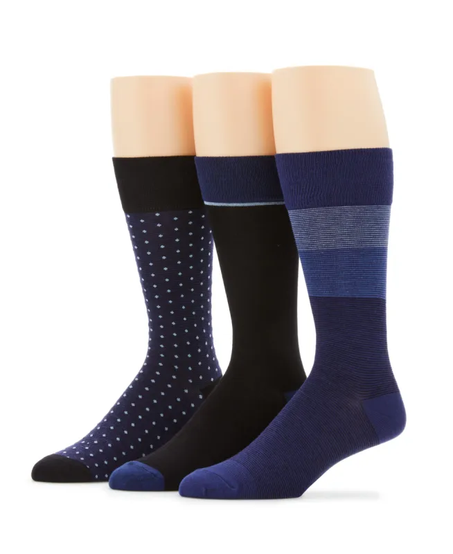 3 Pack Superior Soft Luxury Stripe Color Block Socks sold by Perry Ellis