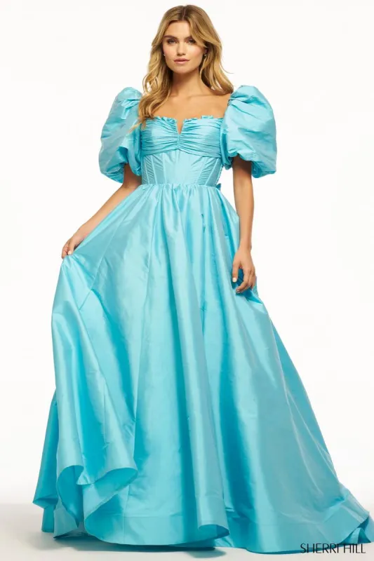 Sherri Hill Taffeta Balloon Sleeve Prom Dress 55979 sold by Terry costa