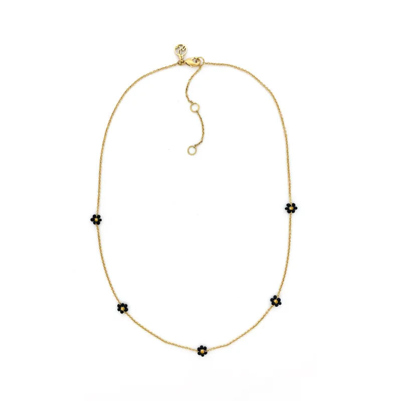 Josey Necklace (Black + Gold) sold by Sugar Blossom