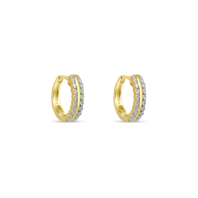Yellow Gold and Diamond Hoop sold by Meira T