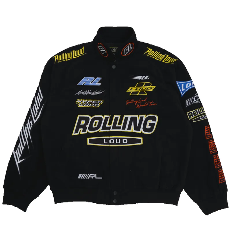 RL Super Moto Black Racing Jacket sold by Rolling Loud Merch
