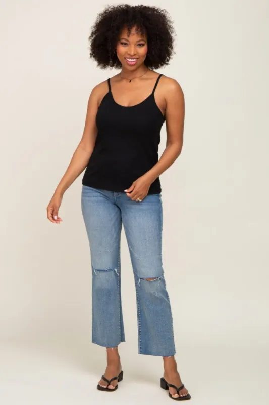 Black Ribbed Basic Tank Top sold by Pinkblush