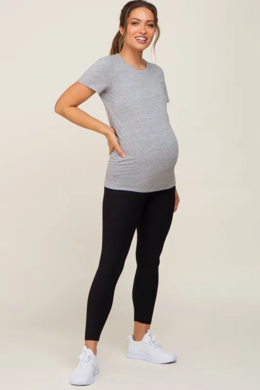 Black Ribbed Maternity Leggings sold by Pinkblush