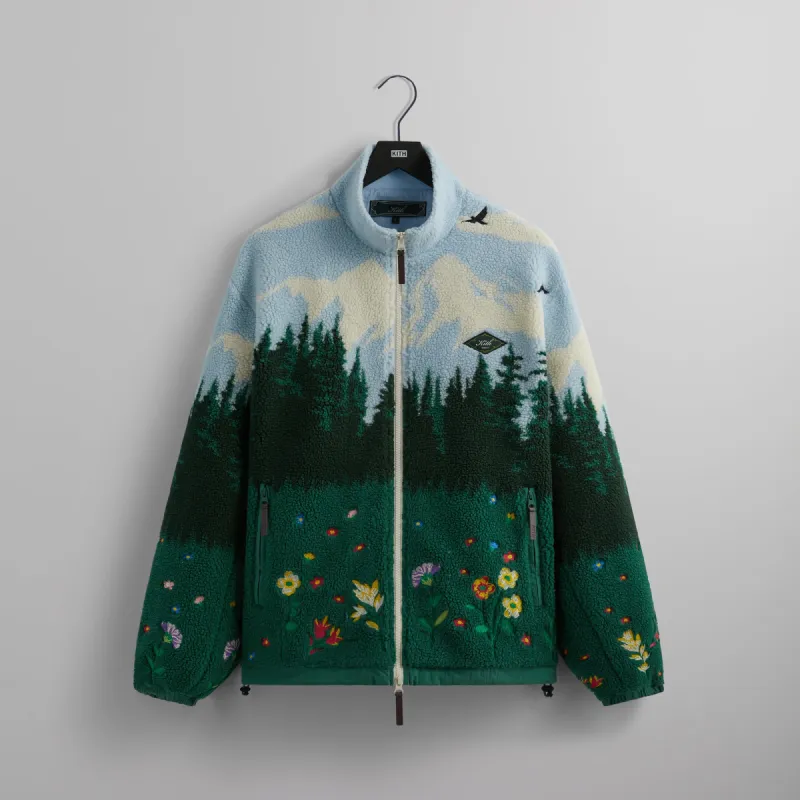 ユニセックス★フリースで暖かい【KITH】Floral Lace フーディー KITH Botanical Floral Williams III Hoodie 'Nocturnal' KH2624-413