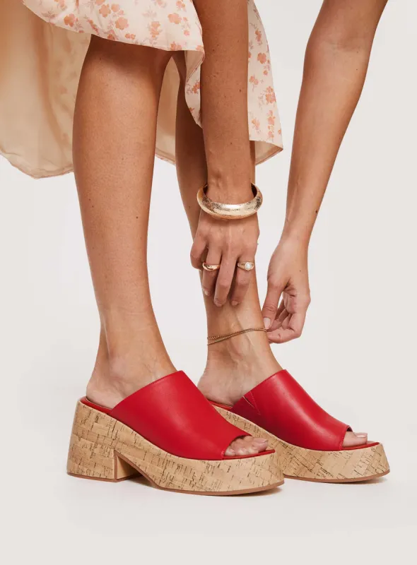 Jessica Mule Heels Red sold by Princess Polly