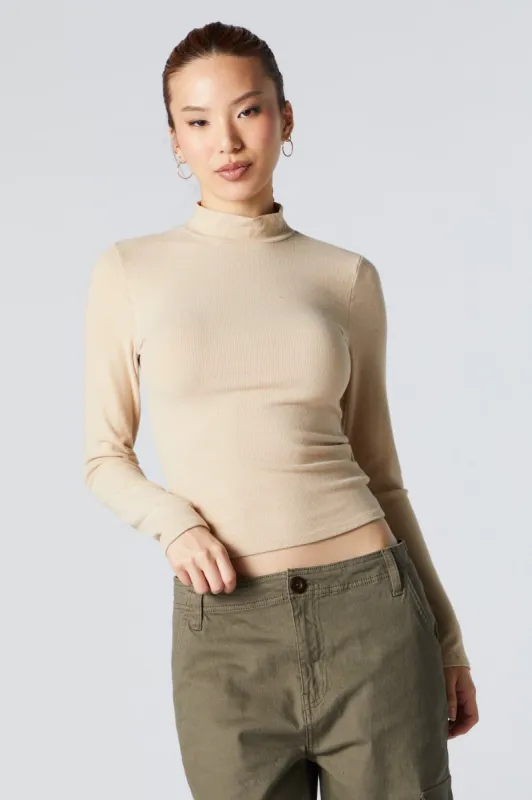 Mock Neck Long Sleeve Top sold by Urban Planet
