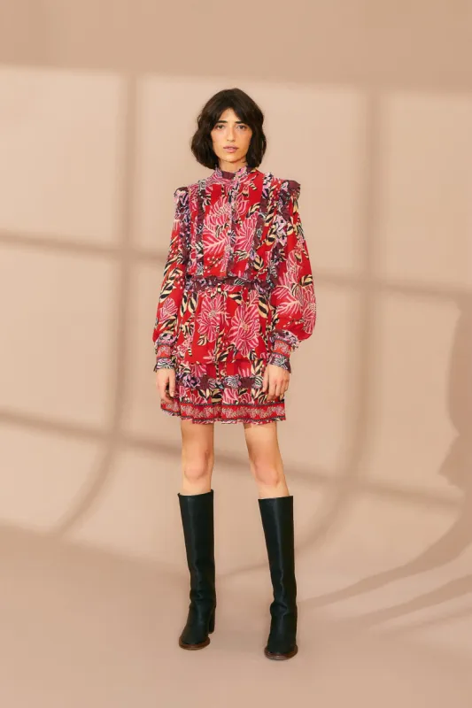 Mixed Floral Ruffle Mini Dress sold by FARM Rio
