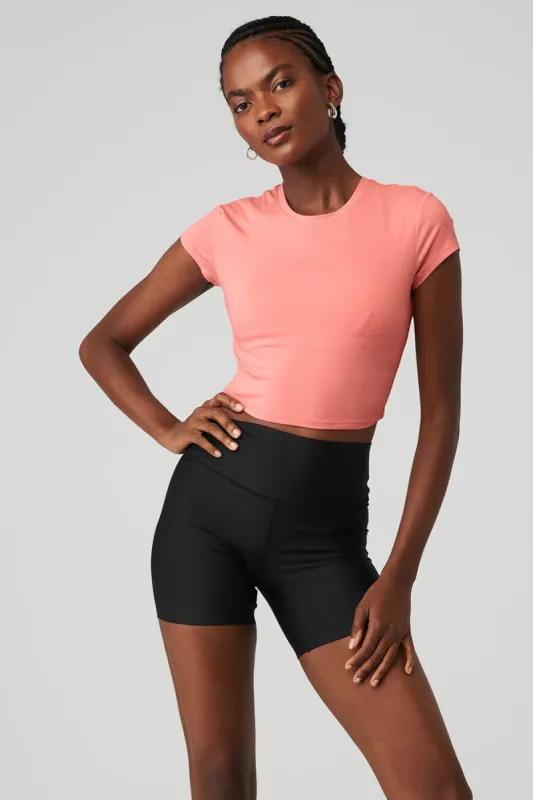 Alosoft Crop Finesse Short Sleeve - Strawberry Lemonade