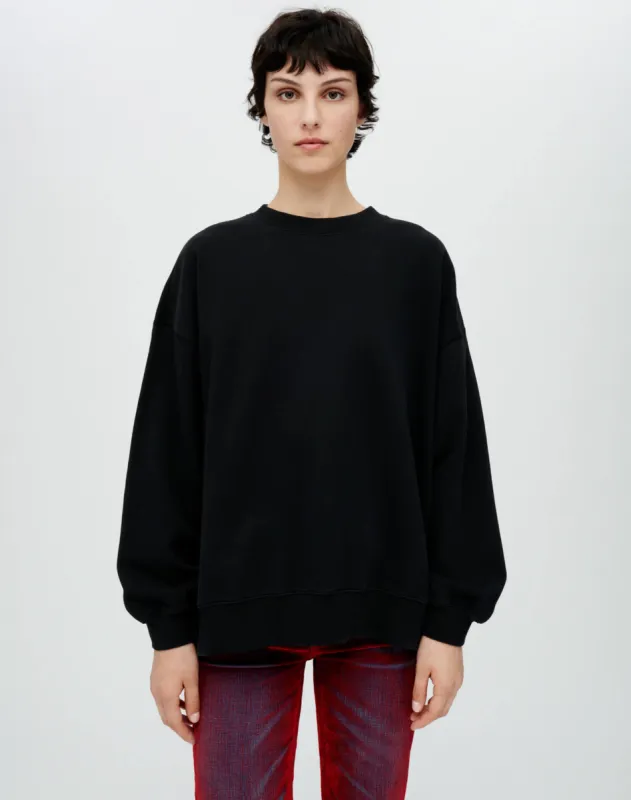 Hanes Oversized Crewneck Sweatshirt - Black sold by Re/Done
