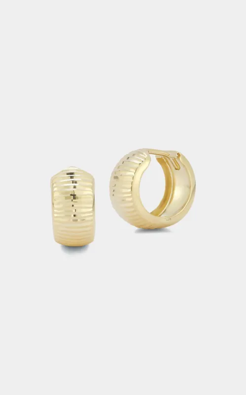 14K Gold Wide Diamond Cut Bold Hoop Earrings sold by Lord & Taylor