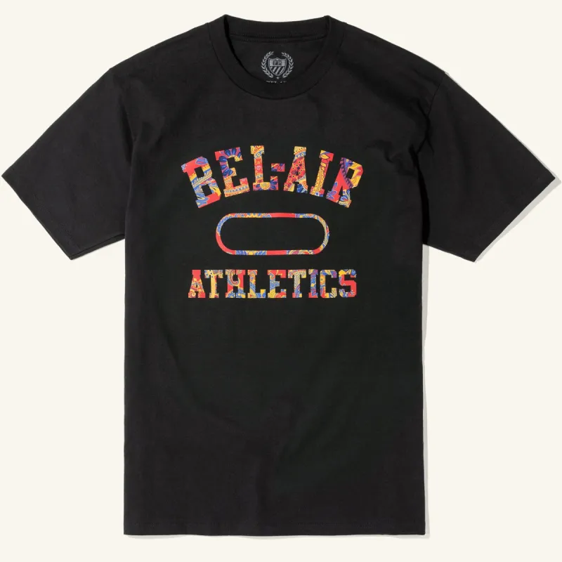 Gym Logo Tee, Black / Paisley sold by Bel Air Athletics