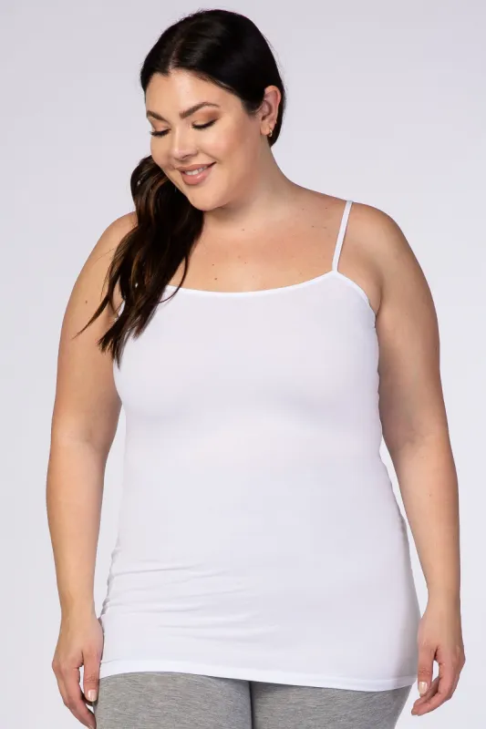 White Solid Plus Cami sold by Pinkblush