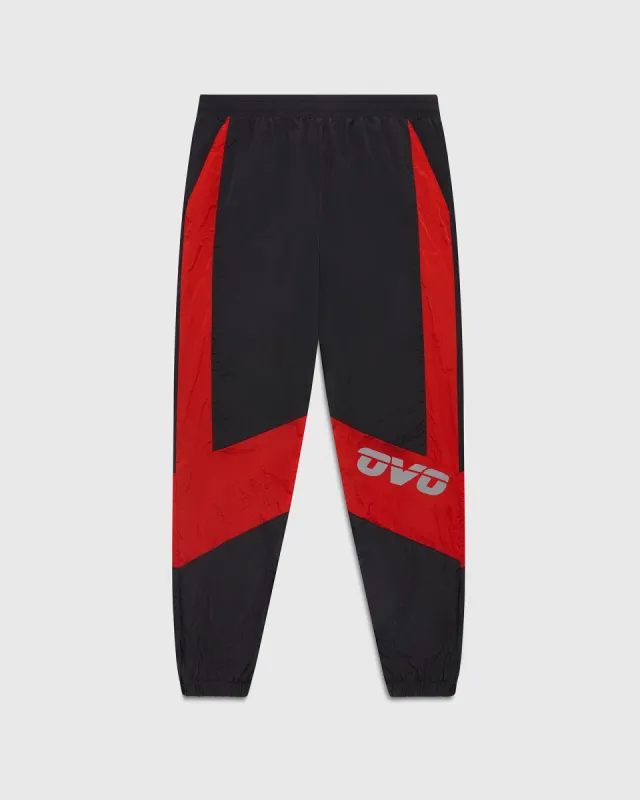 Nylon Track Pant - Black/Red | Parallel