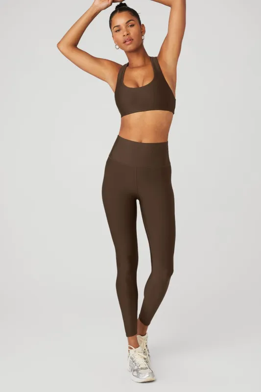 Airlift Advantage Racerback Bra & 7/8 High-Waist Airlift Legging Set - Espresso sold by Alo Yoga