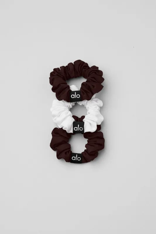 【関税送料込】Alo Fresh Mini Scrunchie (3-Pack) シュシュ3個 Fresh Mini Scrunchie (3-Pack) - Black/White | ALO